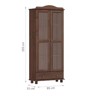 Cristaleira 2 Portas 1 Gaveta Rubi 8932WN Café Finestra