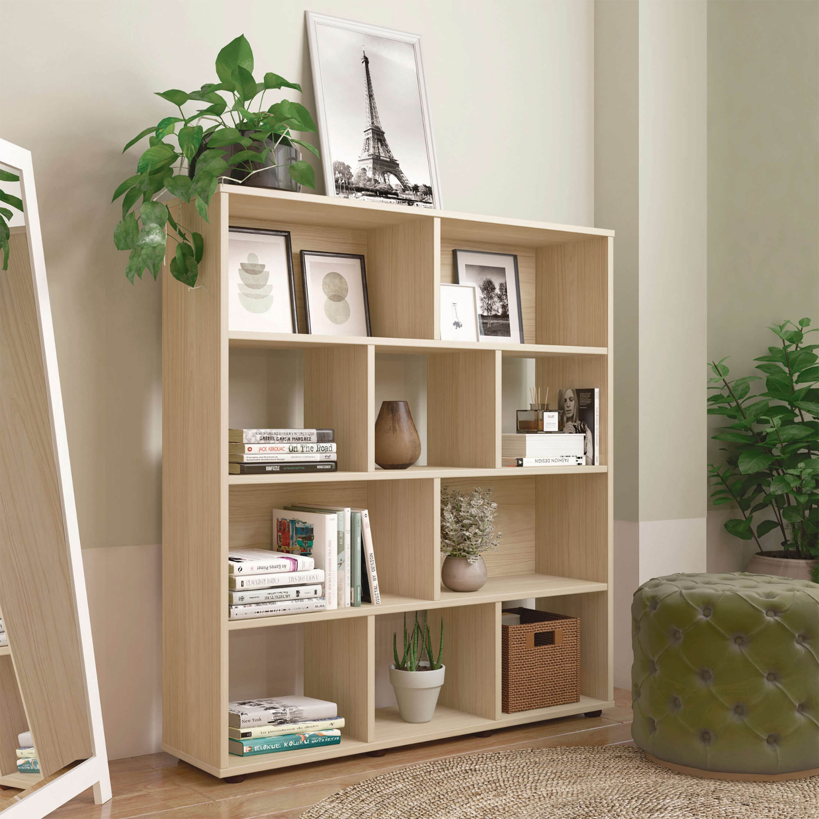 Estante Com 10 Nichos Artely Book Cor Naturale