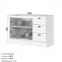 Balcão 120cm 2 Portas 3 Gavetas (sem Tampo) Americana Henn - Branco HP Fosco