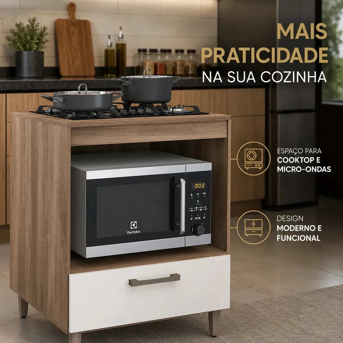 Balcão Móveis Paraná Cook Top 51cmx36cm armário cozinha
