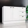 Balcão 120cm 2 Portas 3 Gavetas (sem Tampo) Americana Henn - Branco HP Fosco